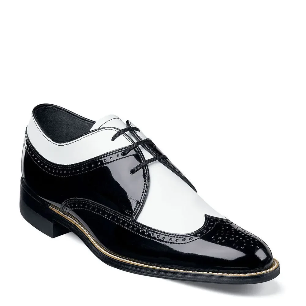 STACY ADAMS mens Dayton oxfords shoes, Black/White, 9 US